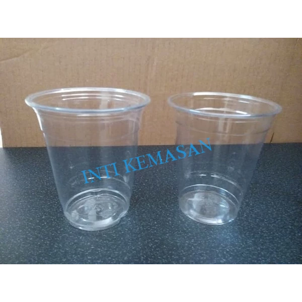 PET 12/14 OZ PLAIN / CLEAR GELAS MATERIAL PET / STARBUCK GLASS