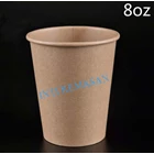 PAPER CUP 8 OZ BROWN PLAIN / CHOCOLATE PAPER GLASS 1